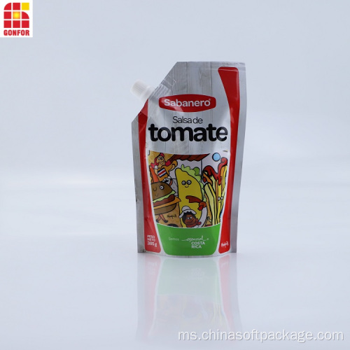 Kunyah Tomato Bercetak Custom Stand Spout Pouch